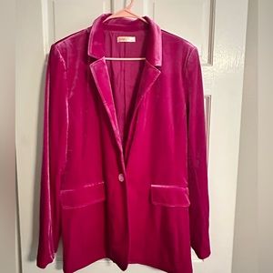 Bright pink velour blazer